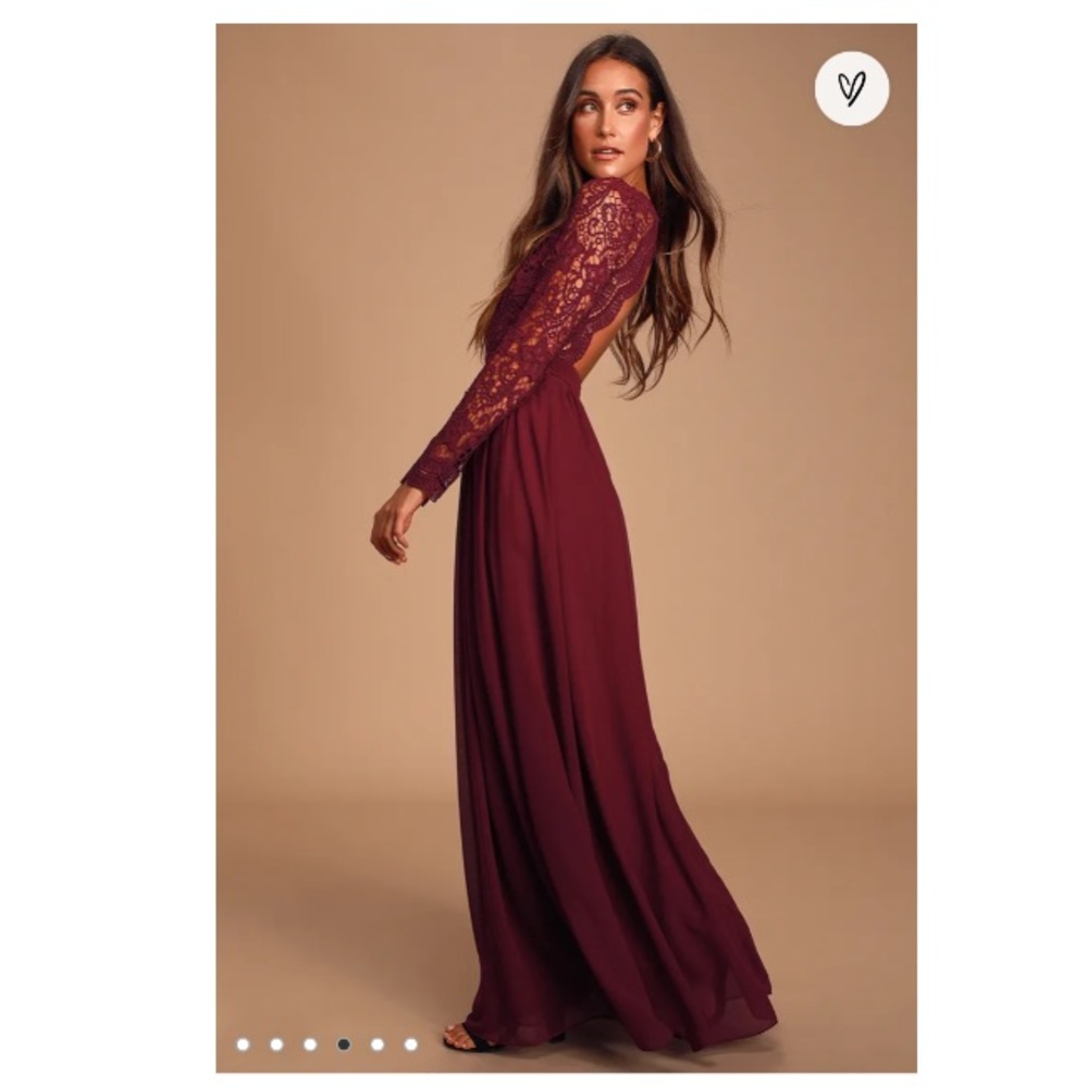 Lulus Awaken My Love Burgundy Lace Maxi Dress | S